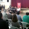en la Ciudad de San Carlos Centro en la Escuela 365 "D.F .Sarmiento" con el Vicegobernador Henn y el Intendente Omar Principe la entrega de un aporte del FANI del Ministerio de Educación a su Directora Alejandra Reggiardo.